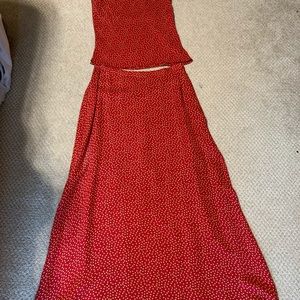 Silk skirt and matching sleeveless top by Kasper, Size 2P